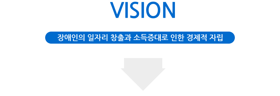 비전:장애인의 일자리 창출과 소득증대로 인한 경제적 자립